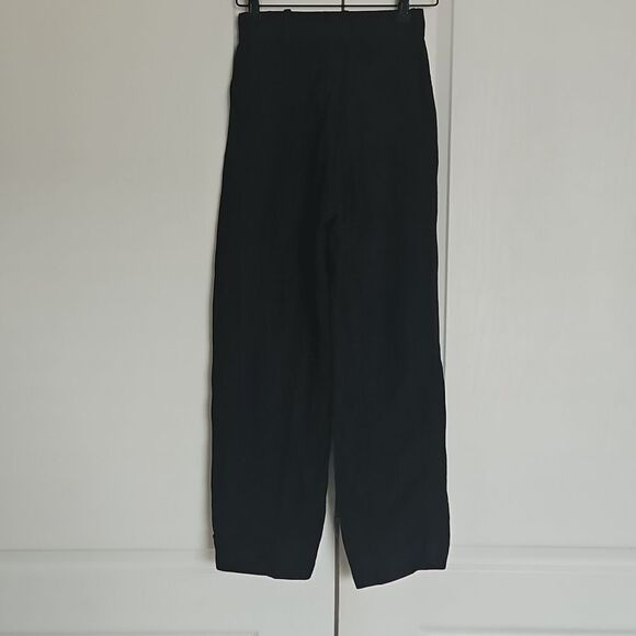H&M Women's Linen Blend Wide Leg Dress Pants Size 0 Black - Picture 4 of 16